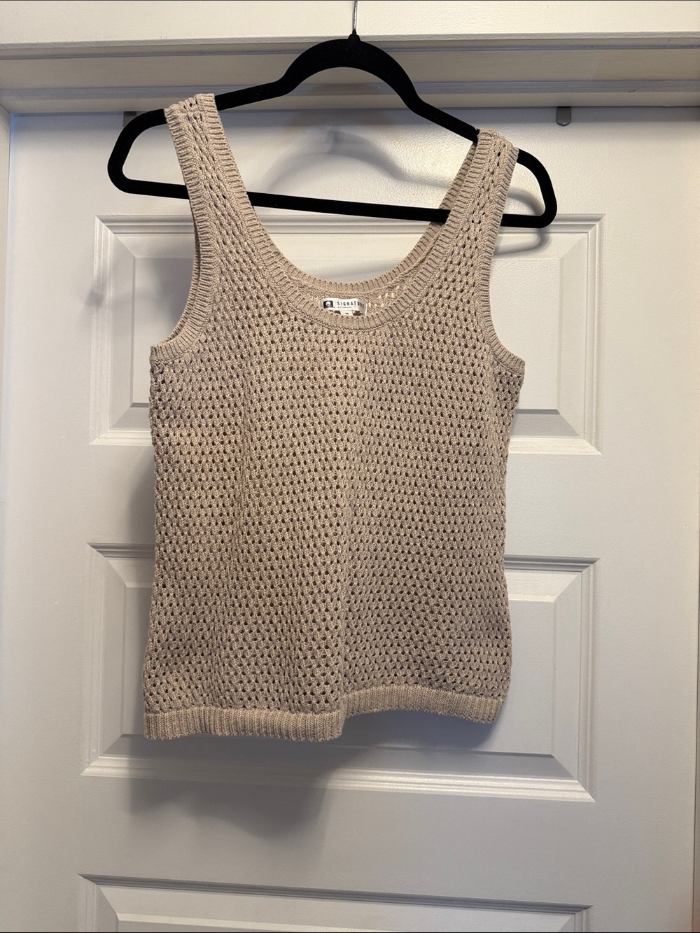 Knit Sleeveless Tank Top in Light Beige